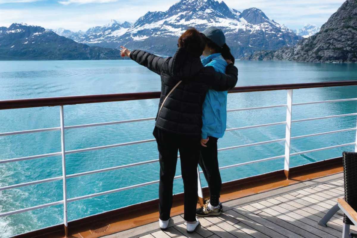 Alaska cruise passengers.