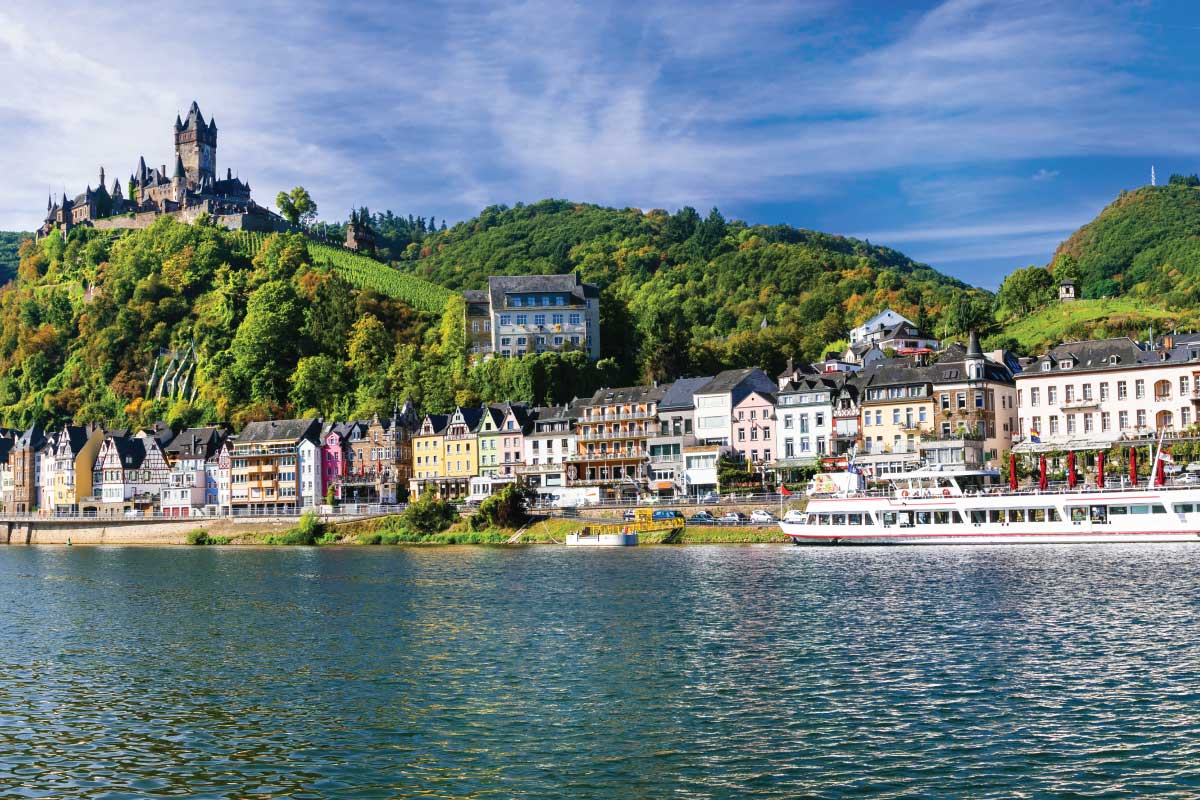Rhine river cruise in Germany.